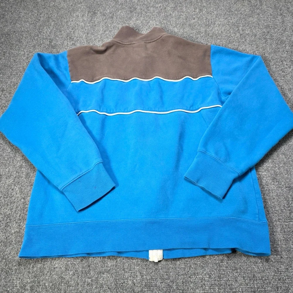 The North Face Mens Blue Brown White Track Jacket Full Zip Size L‎ G Athletic